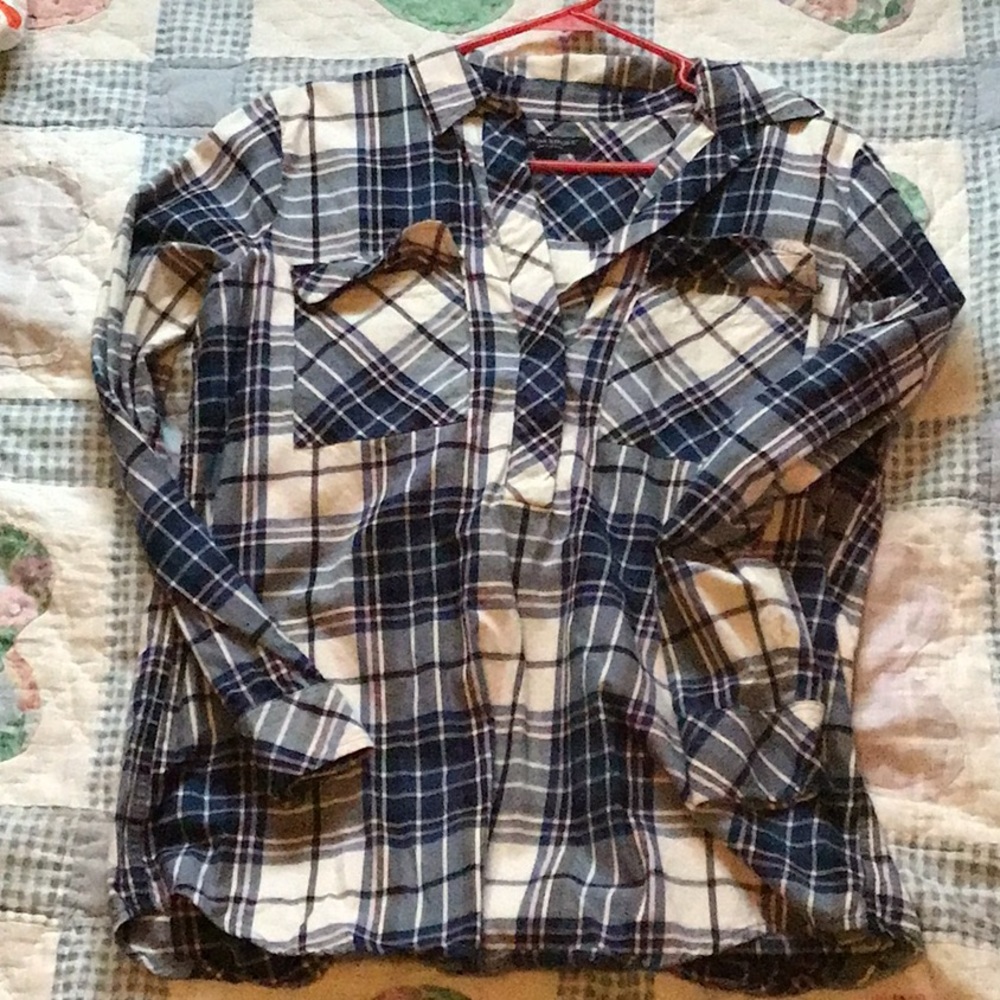 Plaid Banana Republic top